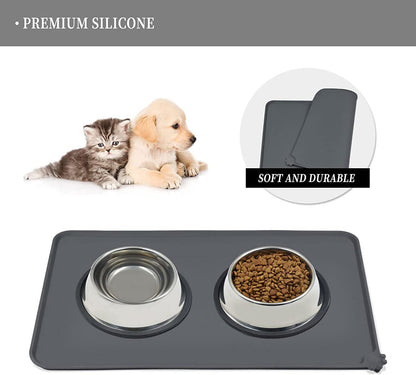 Waterproof Non-Slip Silicone Pet Feeding Mat for Cats and Dogs