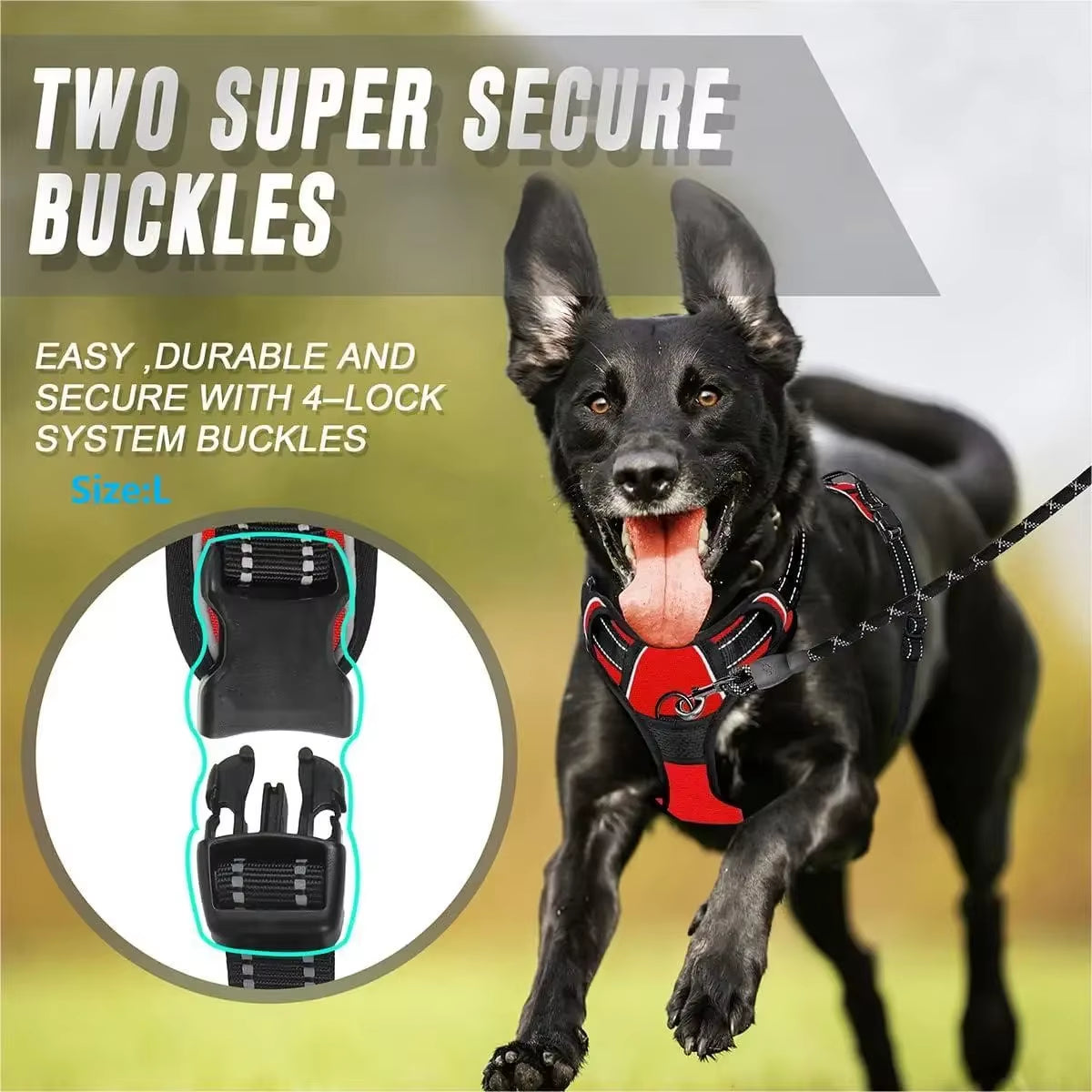 Heavy-Duty Reflective No-Pull Dog Harness with Front Clip and Control Handle for Dog Walking