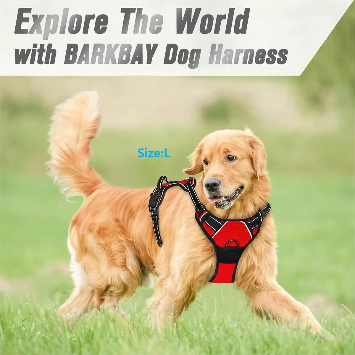 Heavy-Duty Reflective No-Pull Dog Harness with Front Clip and Control Handle for Dog Walking