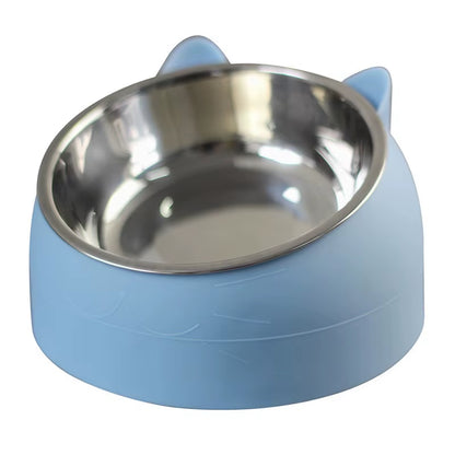 Stainless Steel Creative Inclined Feeding Bowl for Cats and Dogs