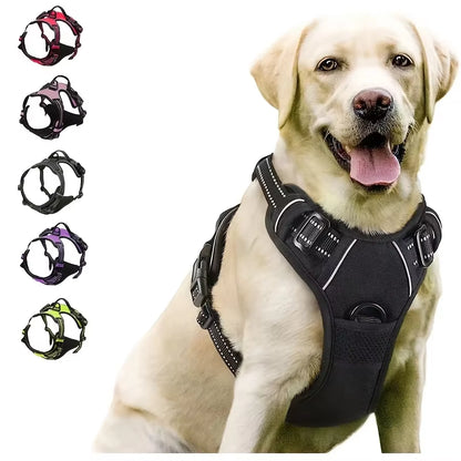 Heavy-Duty Reflective No-Pull Dog Harness with Front Clip and Control Handle for Dog Walking