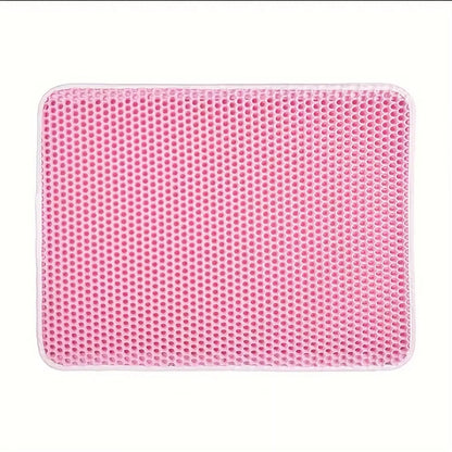 Large Cat Litter Mat - Advanced Honeycomb Double Layer Design, Waterproof, Easy to Clean, Scatter Control